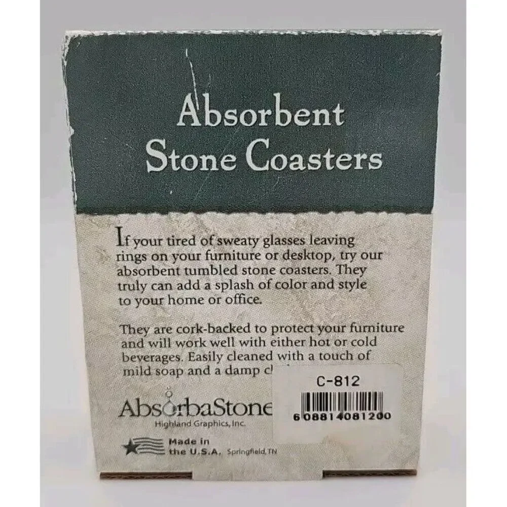 AbsorbaStone Coasters Cardinal & Birds‎ on Feeder In Winter Snow Set of 4 C-812